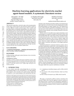 Machine learning applications for electricity market agent-based models:
  A systematic literature review