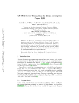 CYRUS Soccer Simulation 2D Team Description Paper 2021