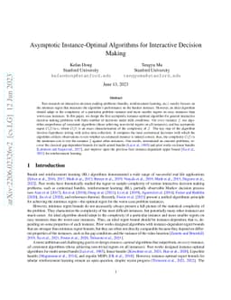Asymptotic Instance-Optimal Algorithms for Interactive Decision Making