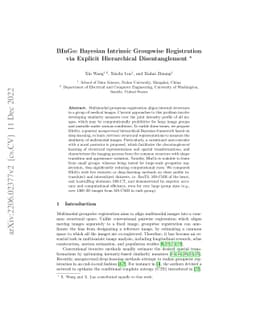 BInGo: Bayesian Intrinsic Groupwise Registration via Explicit
  Hierarchical Disentanglement