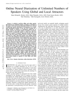 Online Neural Diarization of Unlimited Numbers of Speakers Using Global
  and Local Attractors