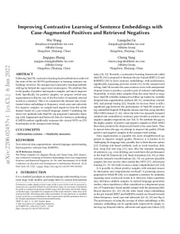 Improving Contrastive Learning of Sentence Embeddings with
  Case-Augmented Positives and Retrieved Negatives