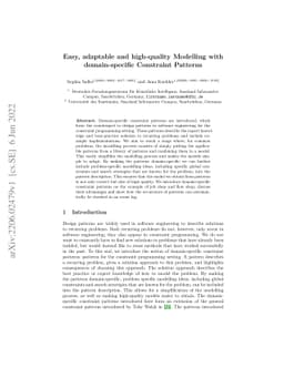 Easy, adaptable and high-quality Modelling with domain-specific
  Constraint Patterns