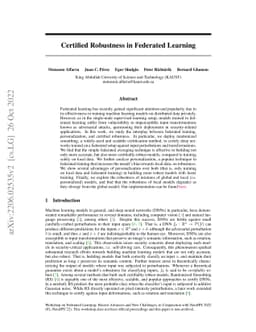 Certified Robustness in Federated Learning