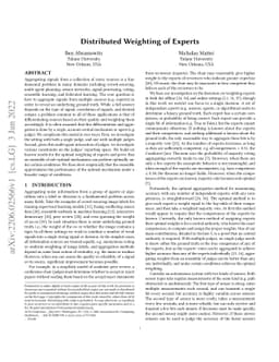 Towards Group Learning: Distributed Weighting of Experts