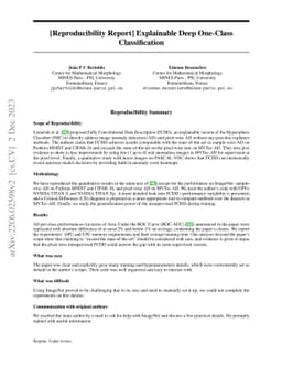 [Reproducibility Report] Explainable Deep One-Class Classification