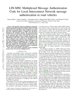 LIN-MM: Multiplexed Message Authentication Code for Local Interconnect
  Network message authentication in road vehicles