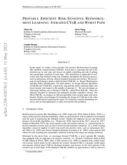 Provably Efficient Risk-Sensitive Reinforcement Learning: Iterated CVaR
  and Worst Path