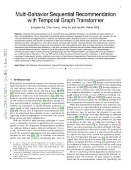 Multi-Behavior Sequential Recommendation with Temporal Graph Transformer