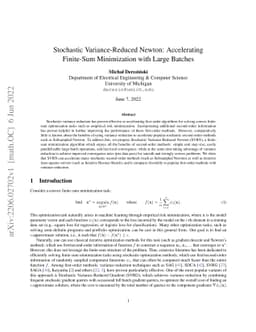 Stochastic Variance-Reduced Newton: Accelerating Finite-Sum Minimization with Large Batches