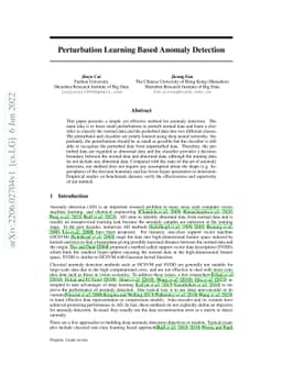 Perturbation Learning Based Anomaly Detection