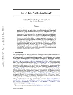 Is a Modular Architecture Enough?