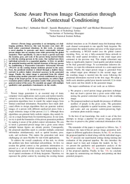 Scene Aware Person Image Generation through Global Contextual
  Conditioning