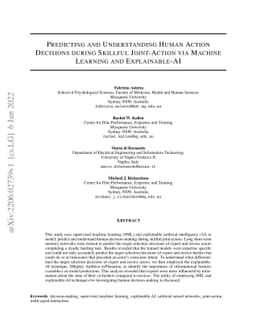 Predicting and Understanding Human Action Decisions during Skillful
  Joint-Action via Machine Learning and Explainable-AI