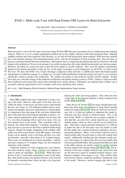 EVAC+: Multi-scale V-net with Deep Feature CRF Layers for Brain
  Extraction