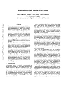 Efficient entity-based reinforcement learning