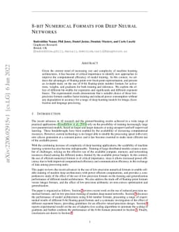 8-bit Numerical Formats for Deep Neural Networks