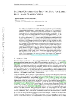 Masked Unsupervised Self-training for Label-free Image Classification