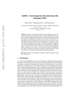 TadML: A fast temporal action detection with Mechanics-MLP