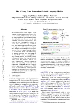 Plot Writing From Pre-Trained Language Models