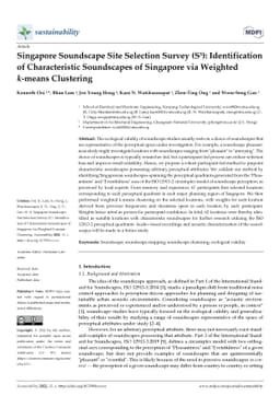 Singapore Soundscape Site Selection Survey (S5): Identification of
  Characteristic Soundscapes of Singapore via Weighted k-means Clustering