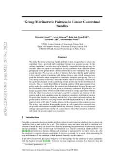 Group Meritocratic Fairness in Linear Contextual Bandits