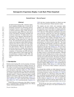 Introspective Experience Replay: Look Back When Surprised