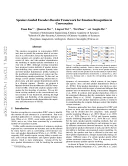 Speaker-Guided Encoder-Decoder Framework for Emotion Recognition in
  Conversation