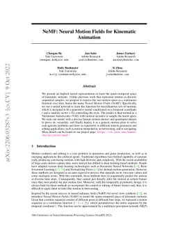 NeMF: Neural Motion Fields for Kinematic Animation