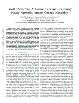 GAAF: Searching Activation Functions for Binary Neural Networks through
  Genetic Algorithm
