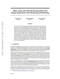 Shape, Light, and Material Decomposition from Images using Monte Carlo
  Rendering and Denoising