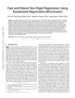Fast and Robust Non-Rigid Registration Using Accelerated
  Majorization-Minimization