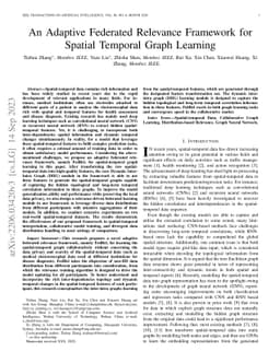 An Adaptive Federated Relevance Framework for Spatial Temporal Graph
  Learning