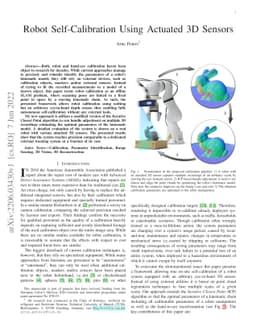 Robot Self-Calibration Using Actuated 3D Sensors