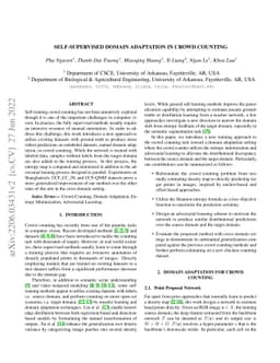 Self-supervised Domain Adaptation in Crowd Counting