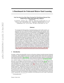 A Benchmark for Federated Hetero-Task Learning