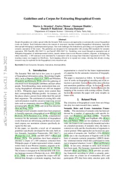 Guidelines and a Corpus for Extracting Biographical Events