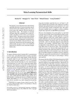 Meta-Learning Parameterized Skills