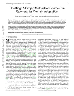 OneRing: A Simple Method for Source-free Open-partial Domain Adaptation