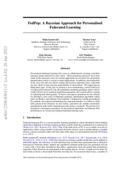 FedPop: A Bayesian Approach for Personalised Federated Learning