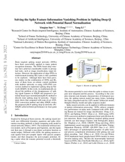 Solving the Spike Feature Information Vanishing Problem in Spiking Deep
  Q Network with Potential Based Normalization