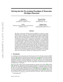 Delving into the Pre-training Paradigm of Monocular 3D Object Detection