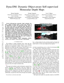 Dyna-DM: Dynamic Object-aware Self-supervised Monocular Depth Maps