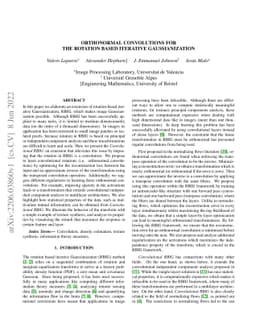 Orthonormal Convolutions for the Rotation Based Iterative
  Gaussianization