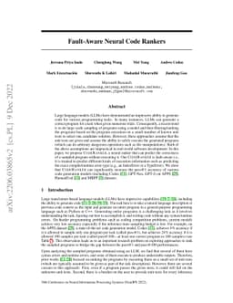 Fault-Aware Neural Code Rankers