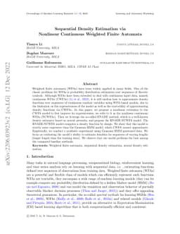 Sequential Density Estimation via Nonlinear Continuous Weighted Finite
  Automata