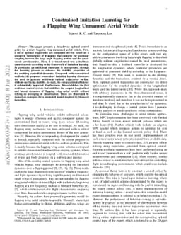 Constrained Imitation Learning for a Flapping Wing Unmanned Aerial
  Vehicle