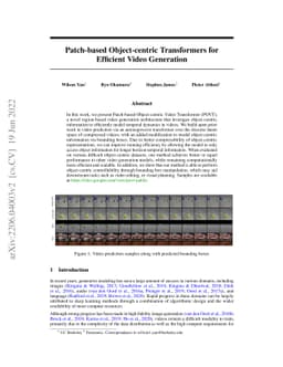 Patch-based Object-centric Transformers for Efficient Video Generation
