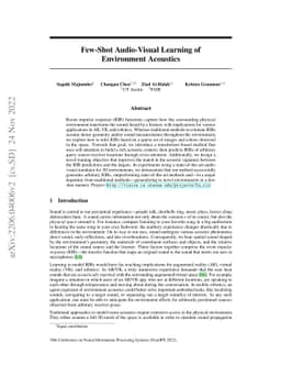 Few-Shot Audio-Visual Learning of Environment Acoustics