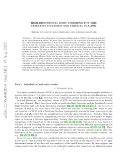 High-dimensional limit theorems for SGD: Effective dynamics and critical
  scaling